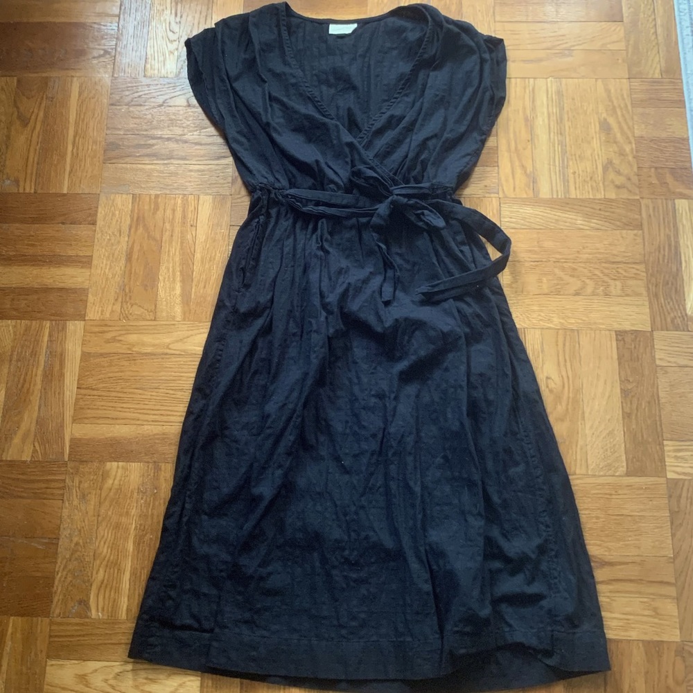 Universal Thread Faux Wrap Midi Dress - Black